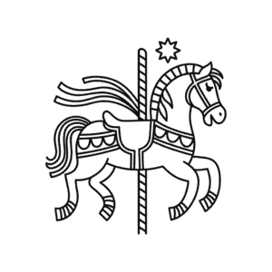 Carousel horse Easy Drawing