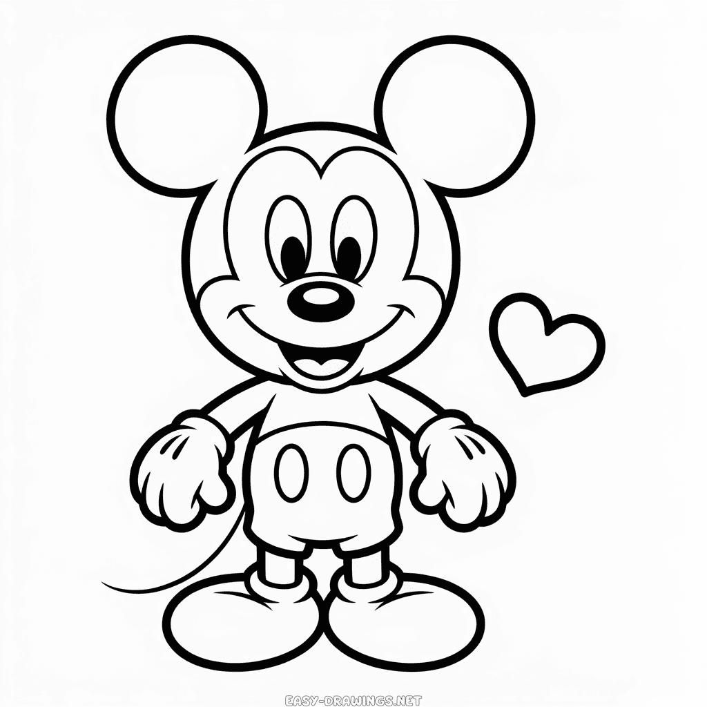 Chibi Mickey Easy Drawing