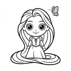 Chibi Rapunzel Easy Drawing