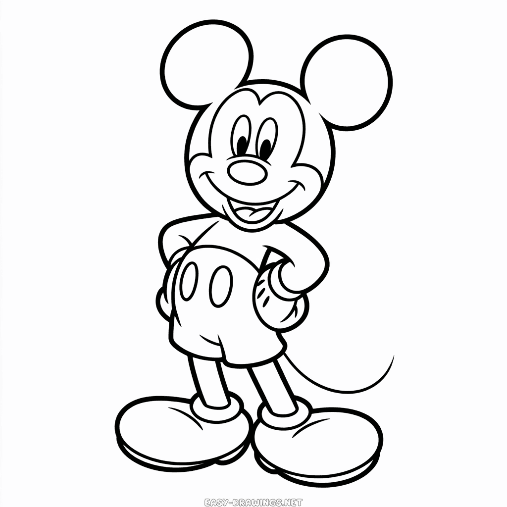 Classic Mickey Easy Drawing