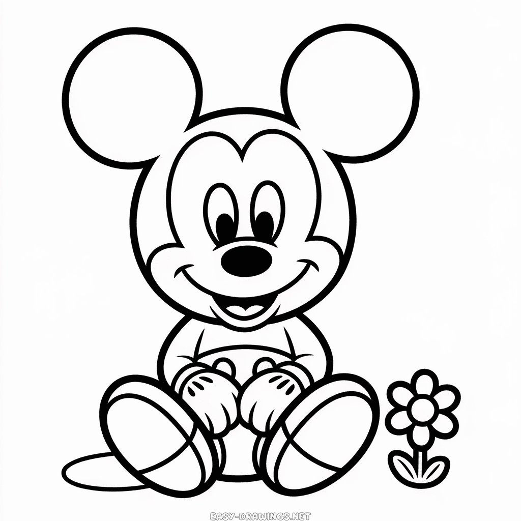 Cute Mickey Easy Drawing