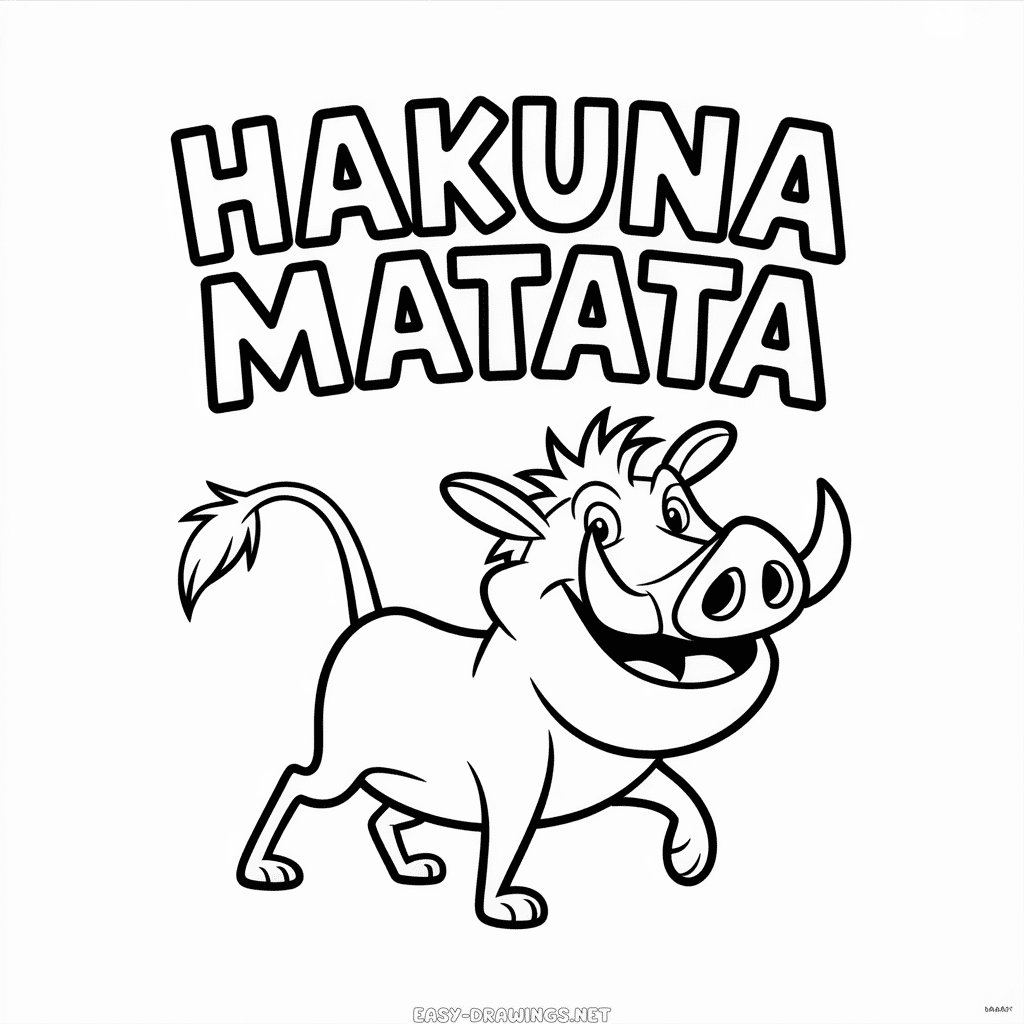 Hakuna Matata The Lion King Easy Drawing