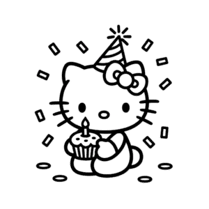 Hello Kitty Birthday Easy Drawing