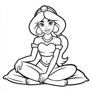 Jasmine Outline Easy Drawing