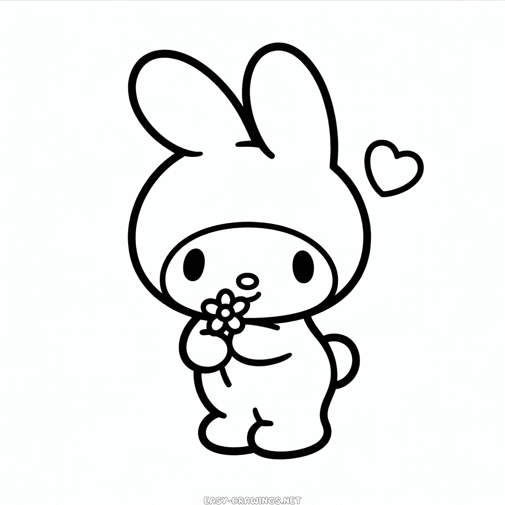 Melody Character Hello Kitty Easy Drawing