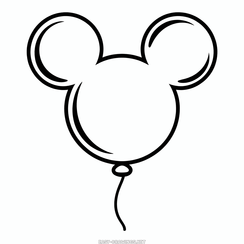 Mickey Balloon Easy Drawing