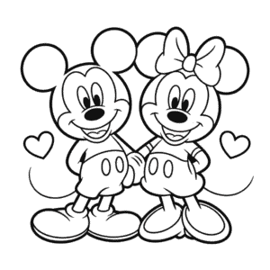 Mickey Mouse Couple Easy Drawing