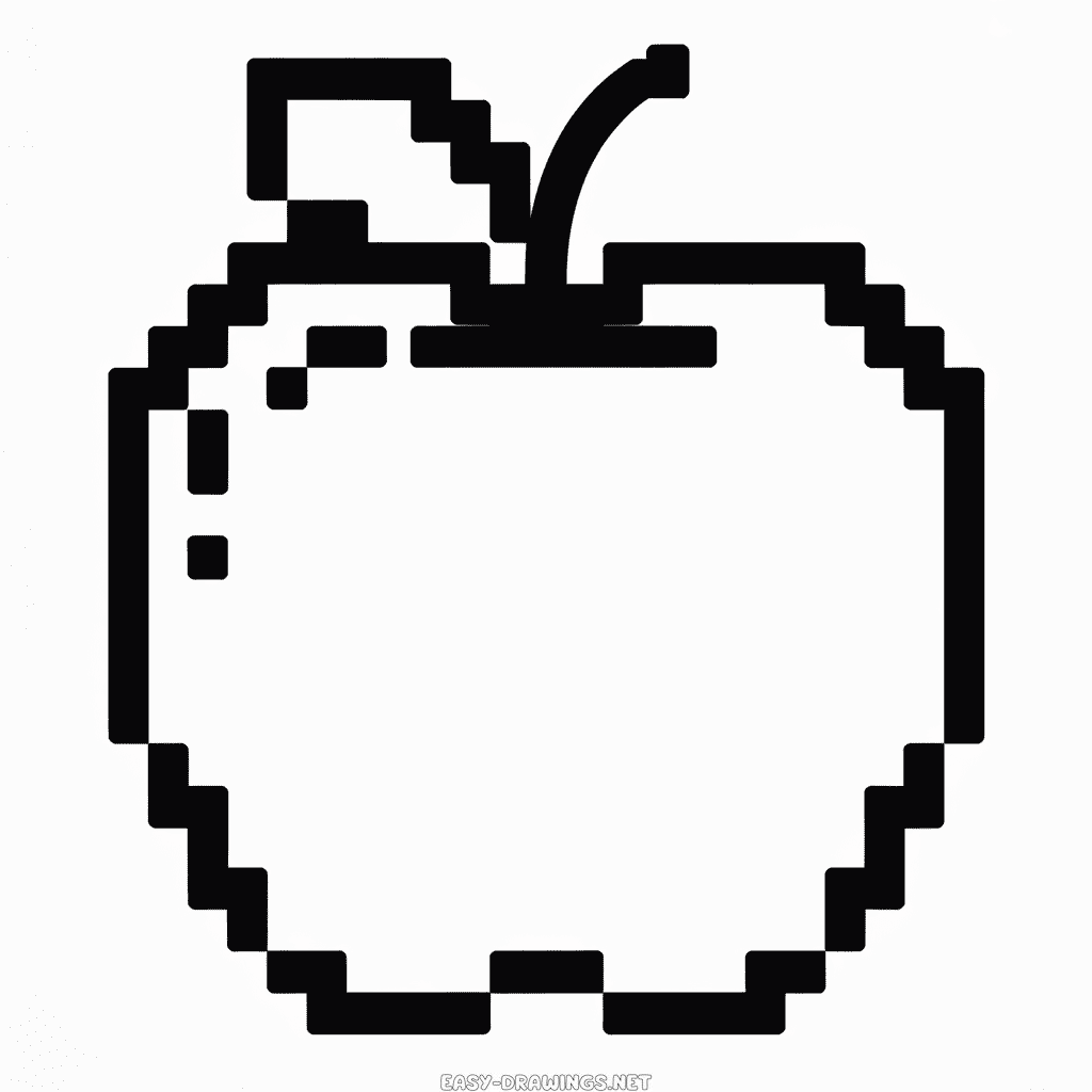 Minecraft Apple Easy Drawing
