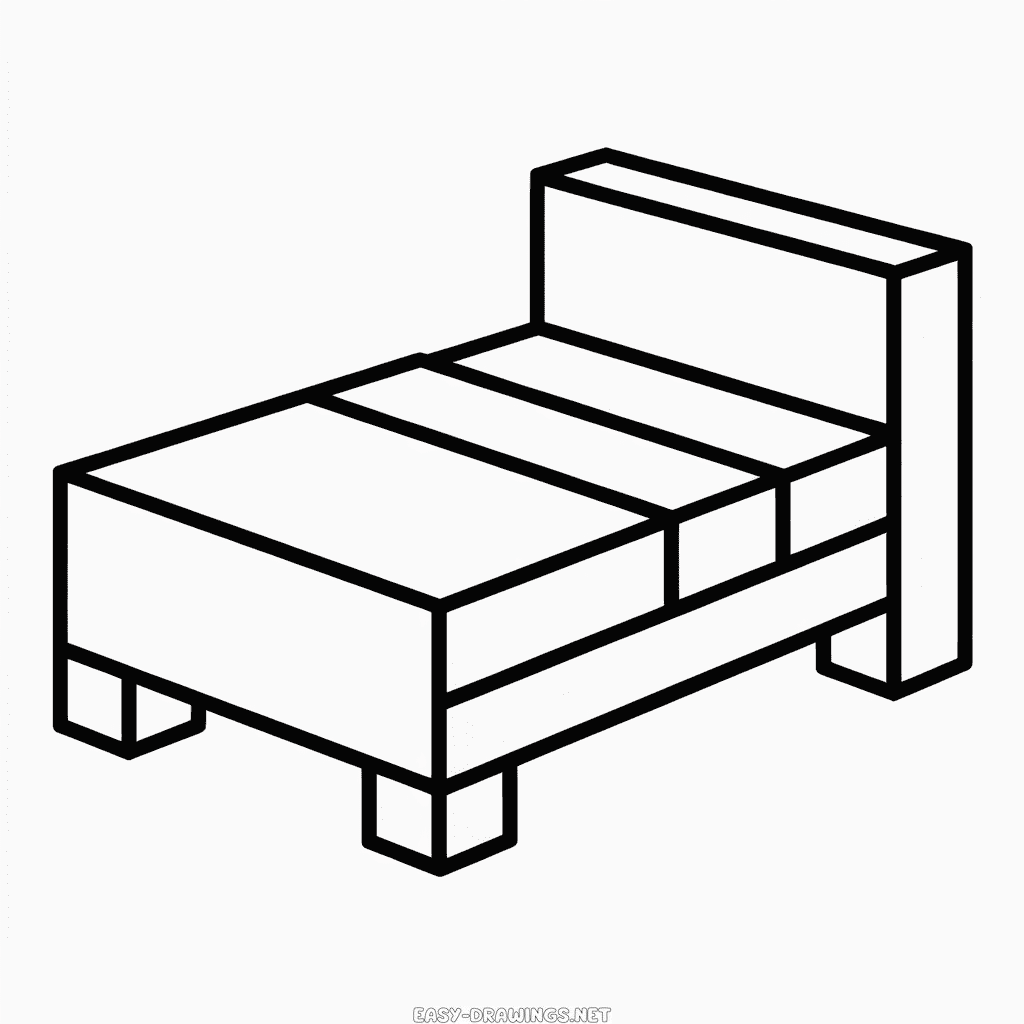 Minecraft Bed Easy Drawing