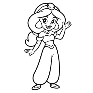 Princess Jasmine Cartoon Easy Drawing