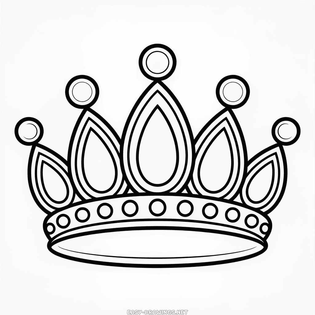 Rapunzel Crown Easy Drawing