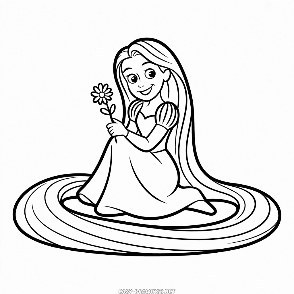 Rapunzel Disney Princess Easy Drawing
