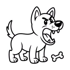 Angry Dog Easy Drawing