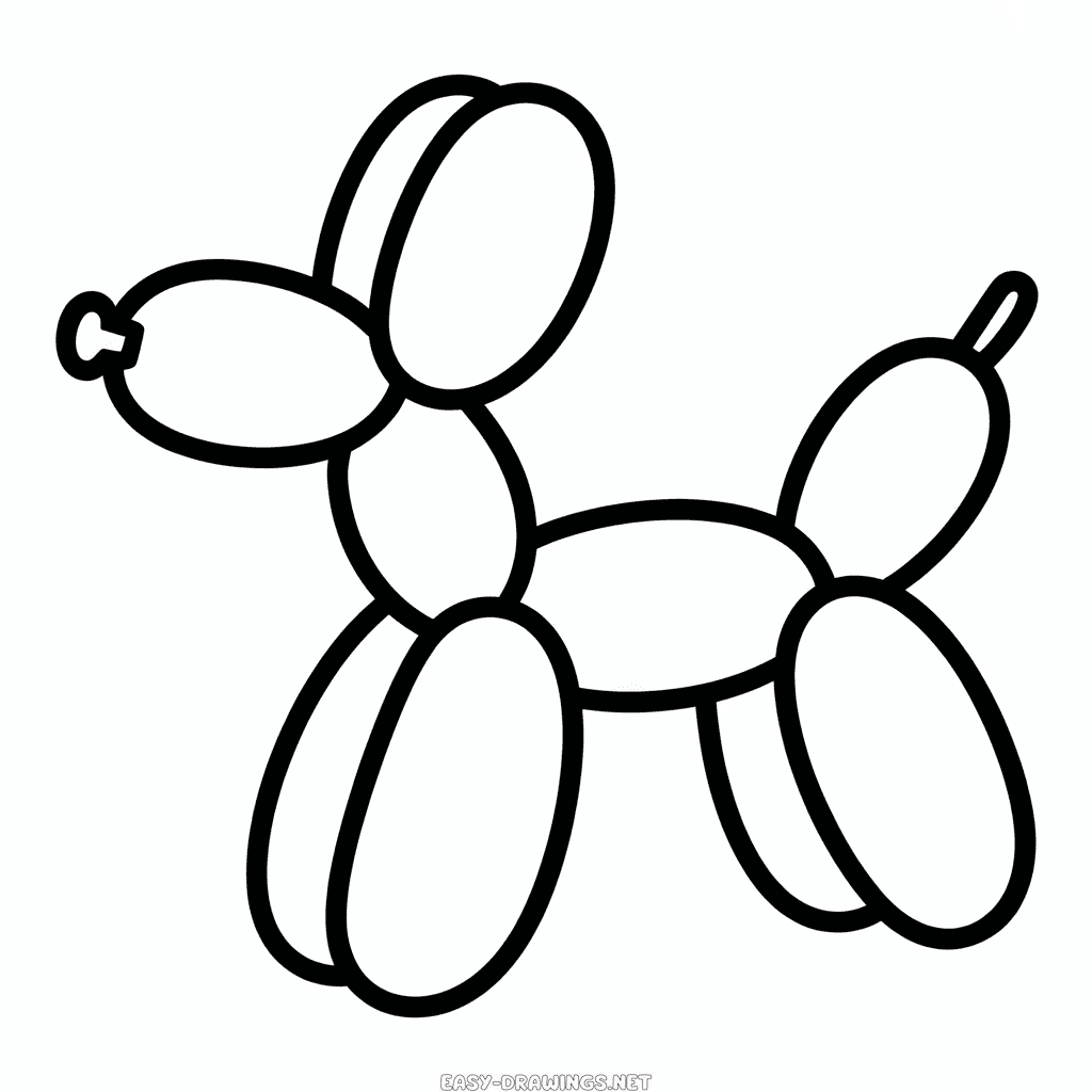 Balloon Dog Easy Drawing