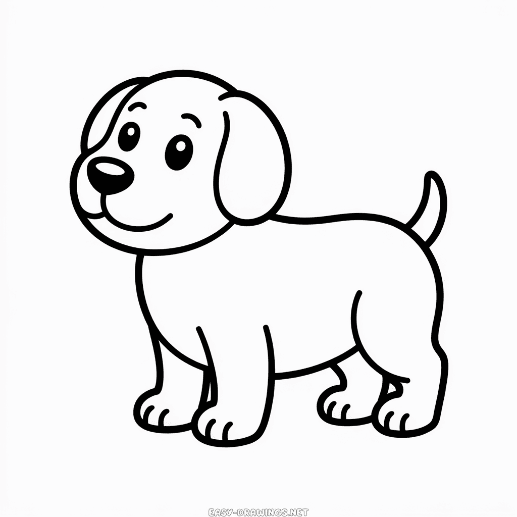 Basic Dog Easy Drawing