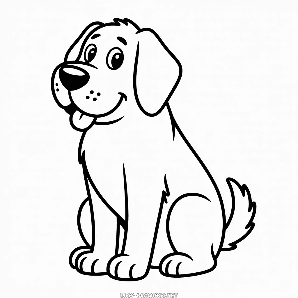 Big Dog Easy Drawing