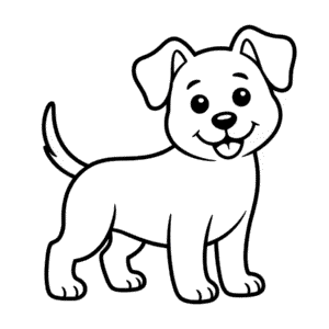 Black and White Dog Easy Drawing