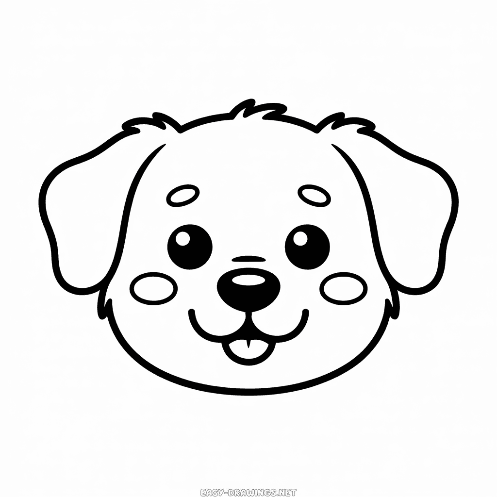 Cute Dog Face Easy Drawing