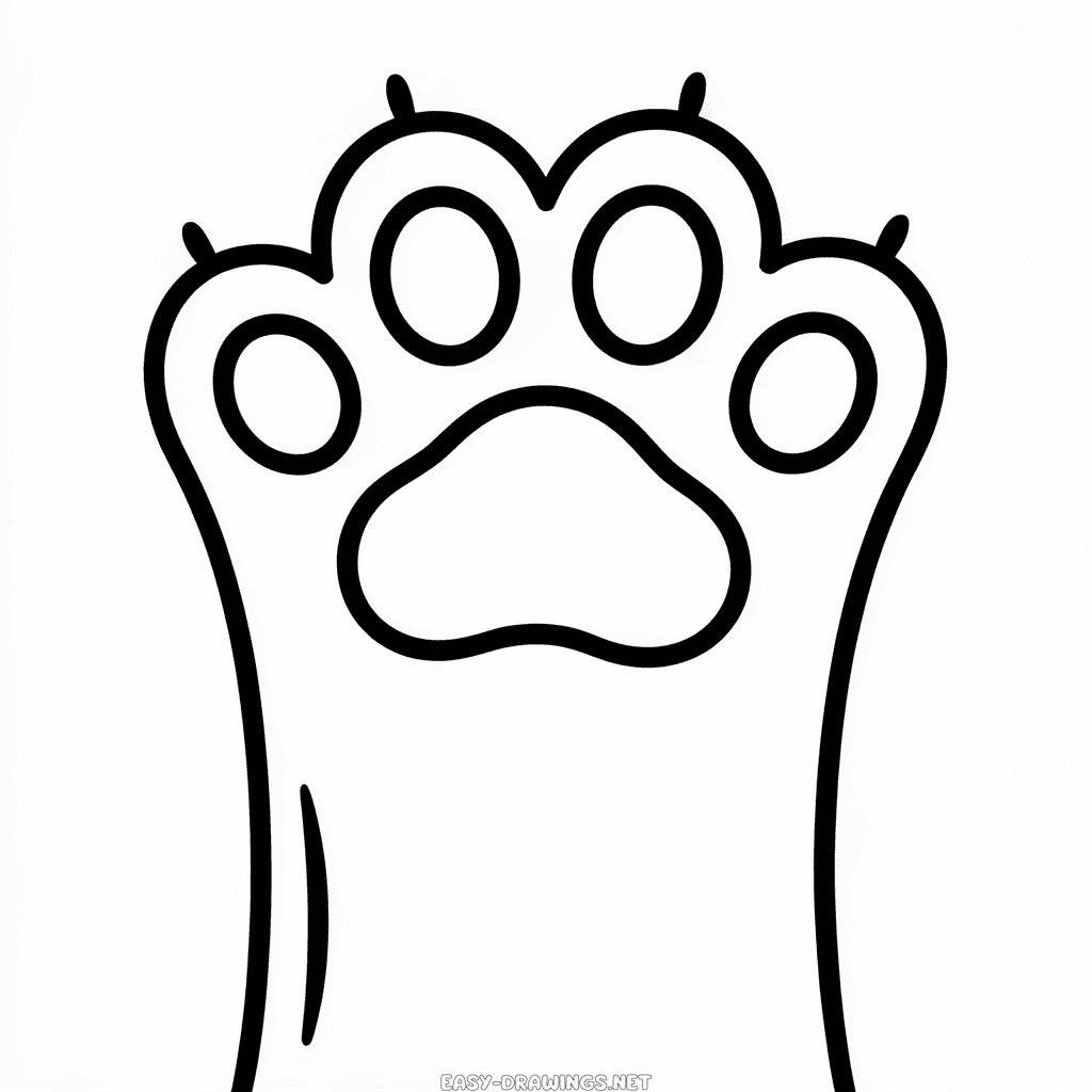 Cute Dog Paw Easy Drawing