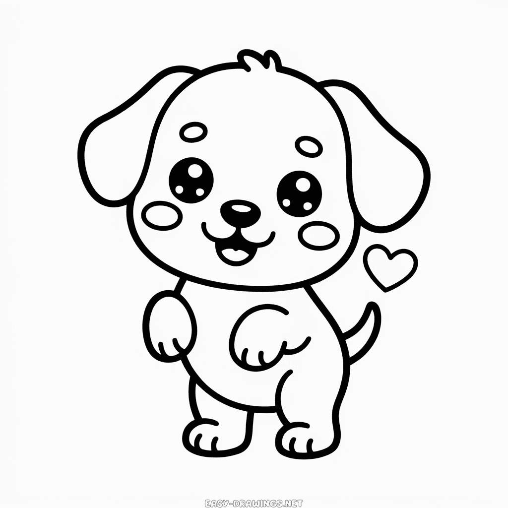 Cute Kawaii Dog Easy Drawing