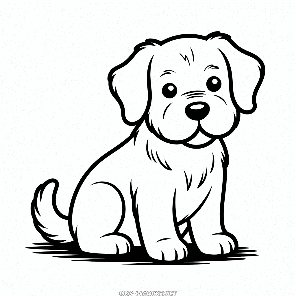 Cute Realistic Dog Easy Drawing