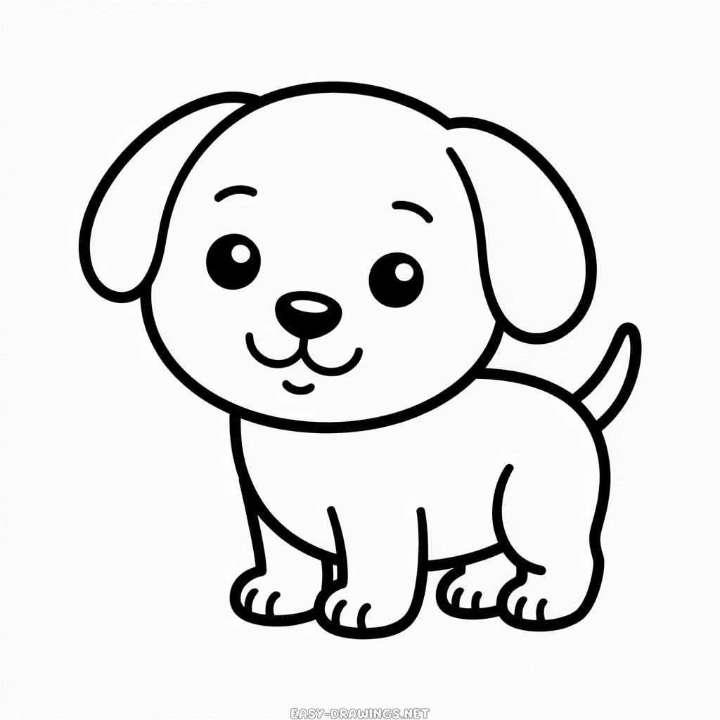 Cute Simple Dog Easy Drawing