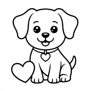Cute Valentines Dog Easy Drawing