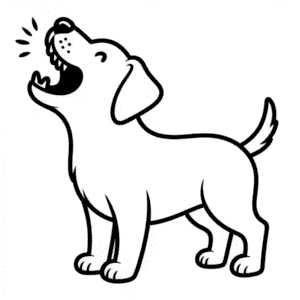Dog Barking Easy Drawing