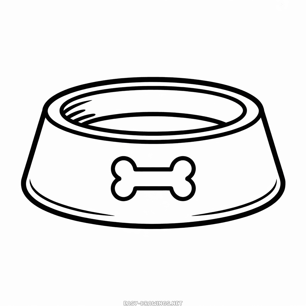 Dog Bowl Easy Drawing