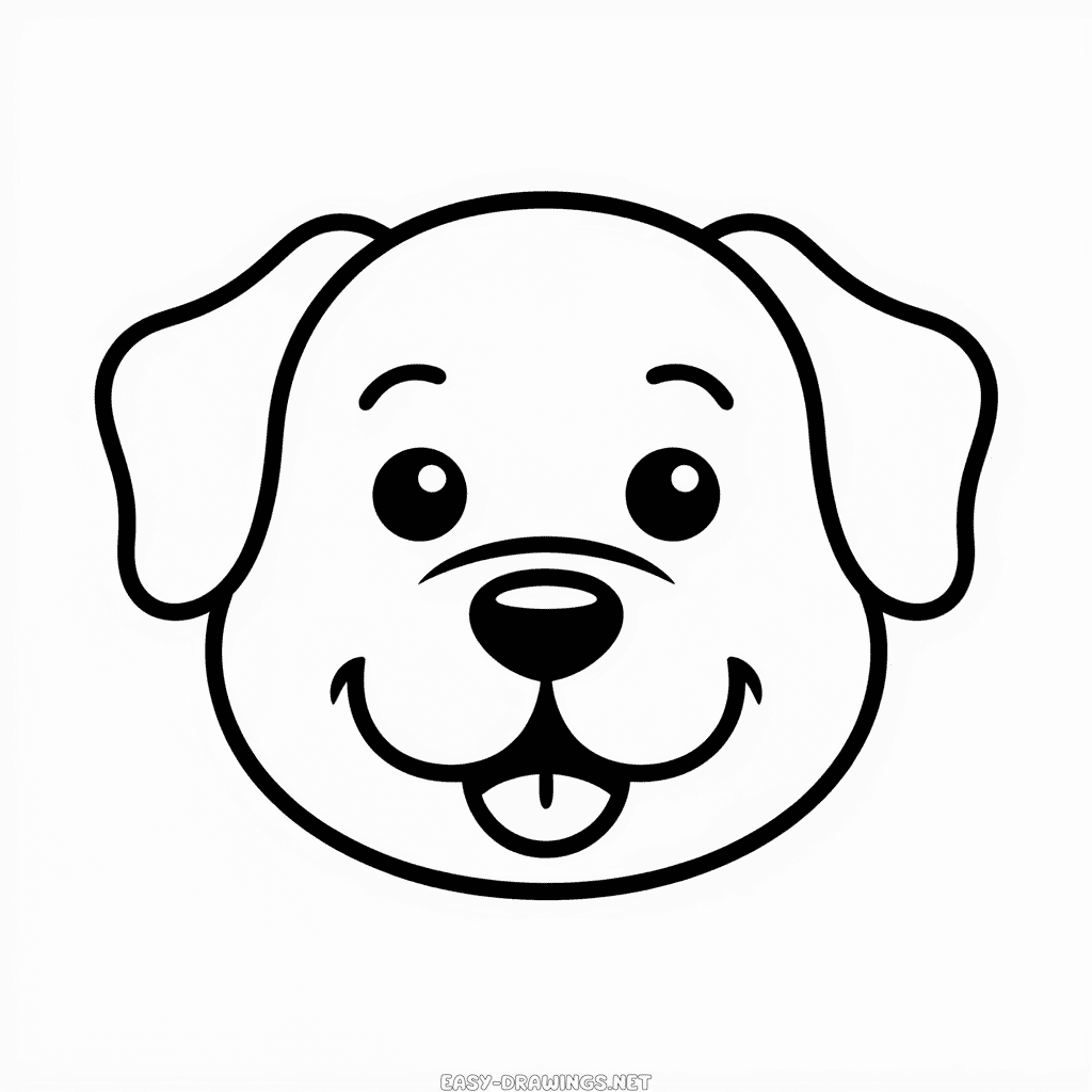 Dog Face Easy Drawing