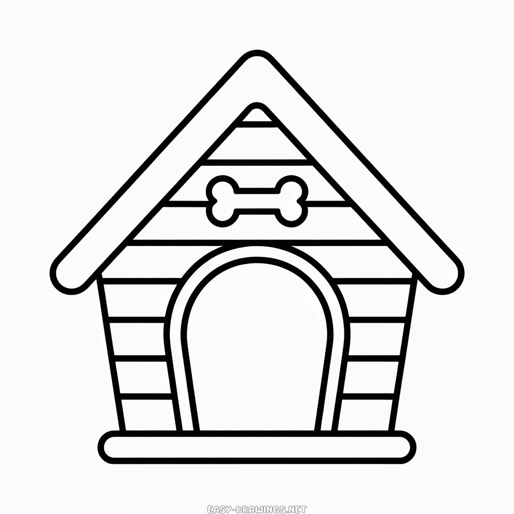 Dog House Easy Drawing