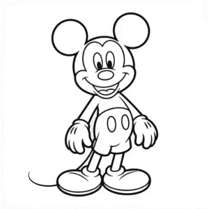 Full Body Mickey Mouse Easy Drawing