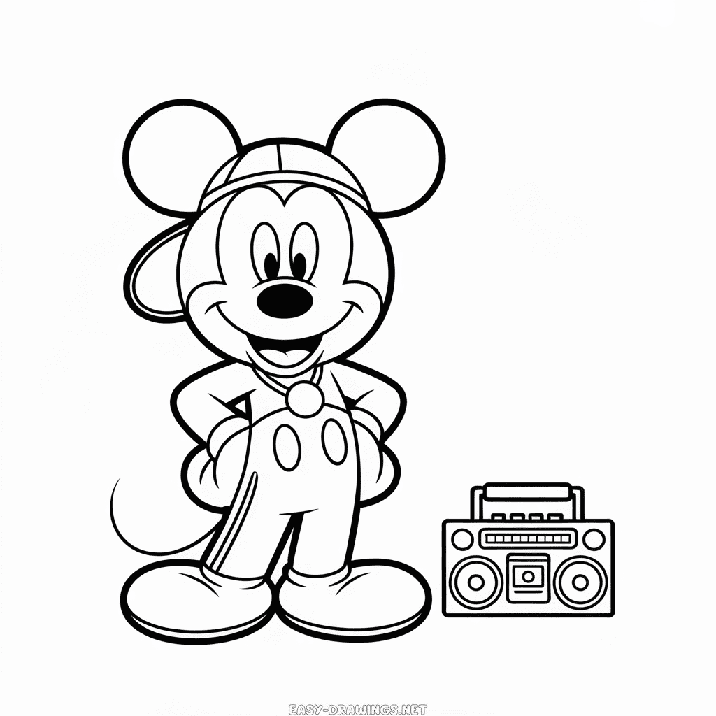 Gangsta Mickey Easy Drawing