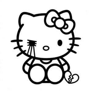 Hello Kitty Emo Easy Drawing