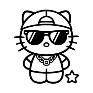 Hello Kitty Gangster Easy Drawing