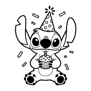 Stitch Birthday Celebration Easy Drawing