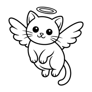 Angel Cat Easy Drawing