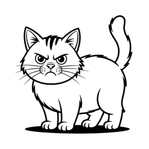 Angry Cat Easy Drawing