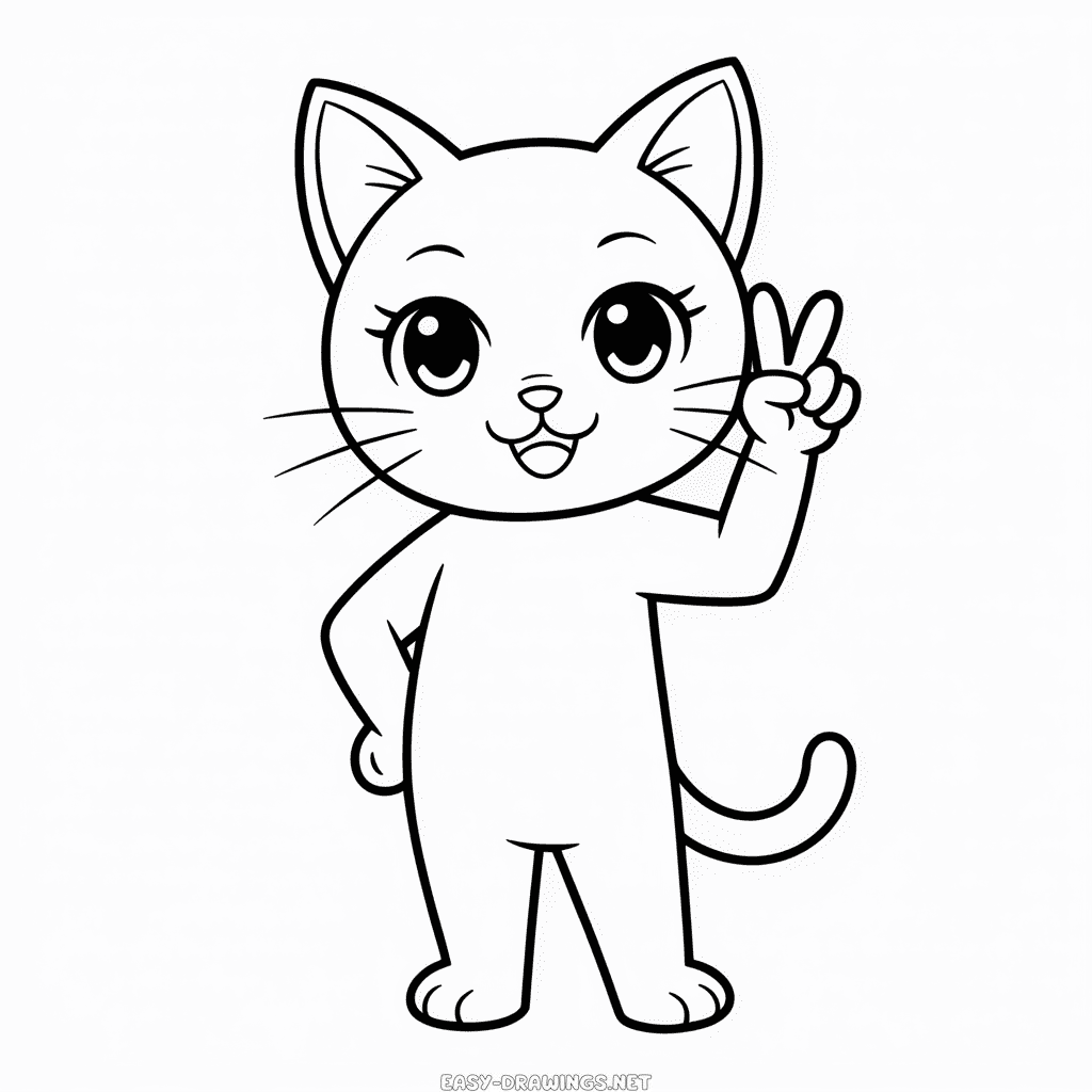 Anime Cat Easy Drawing