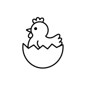 Baby chicken in egg Easy Drawing