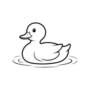 Baby duck in water Easy Drawing