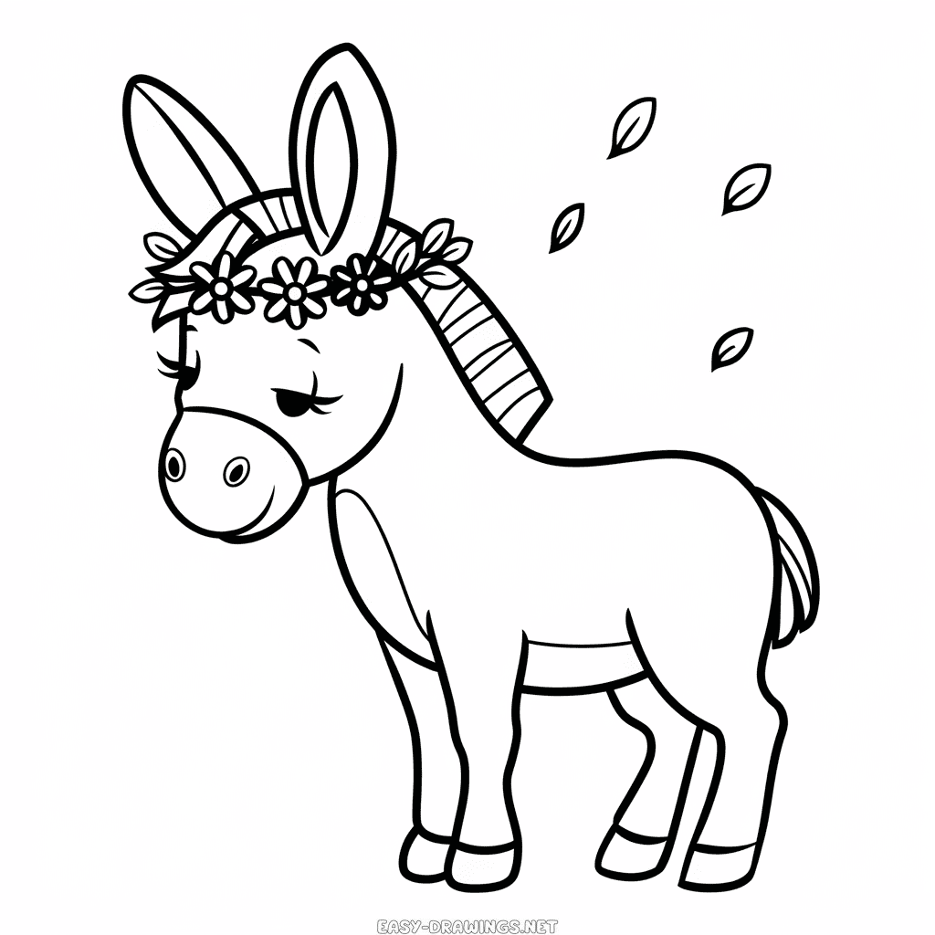 Beautiful Donkey Easy Drawing