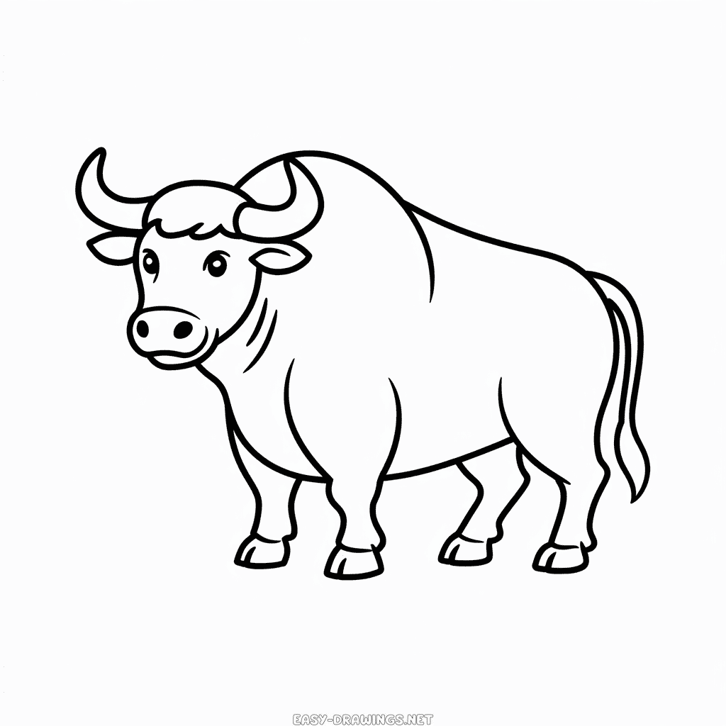 Bull animal Easy Drawing