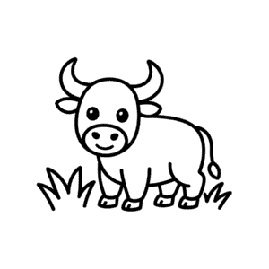 Bull for baby Easy Drawing