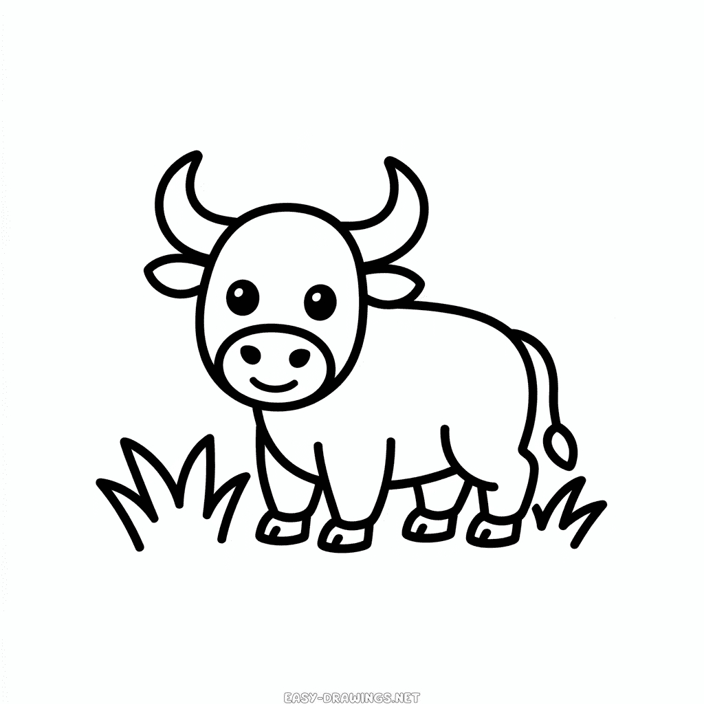Bull for baby Easy Drawing