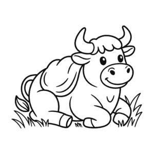 Bull for kids Easy Drawing