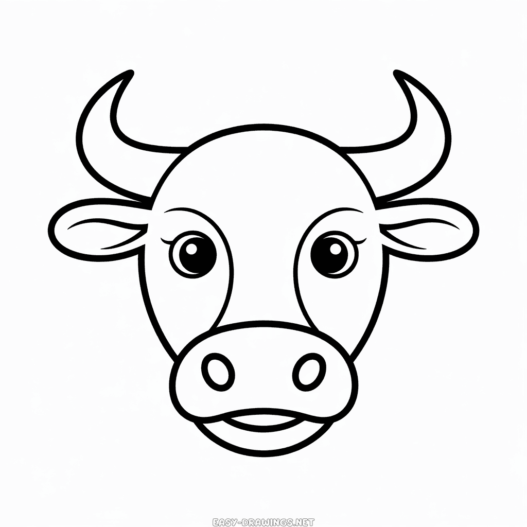 Bull head Easy Drawing