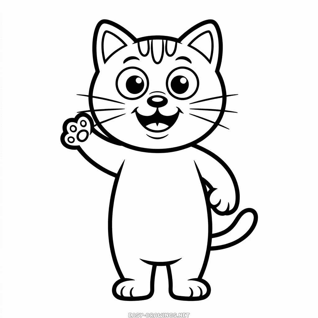 Cartoon Cat Easy Drawing