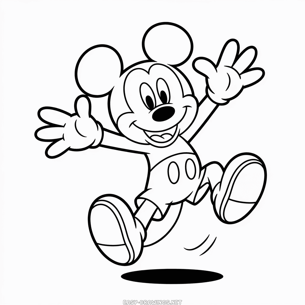 Cartoon Mickey Easy Drawing