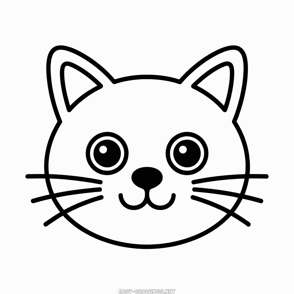 Cat Face Easy Drawing